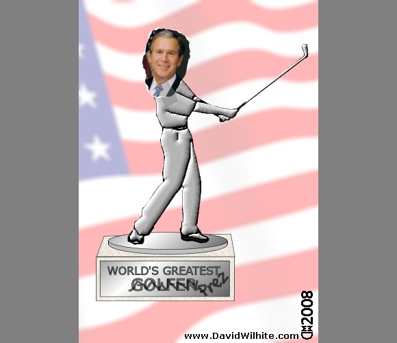World's Greatest Prez - George W. Bush Golf Political Cartoon by David Wilhite